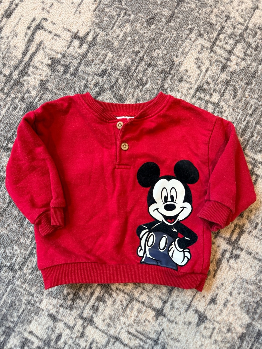 Disney Red Mickey Mouse Pullover Sweatshirt